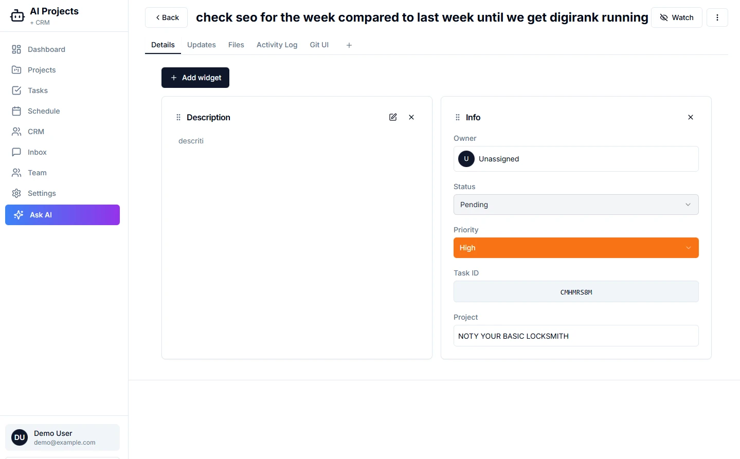 Activity Log - Complete audit trail with timestamps and user actions