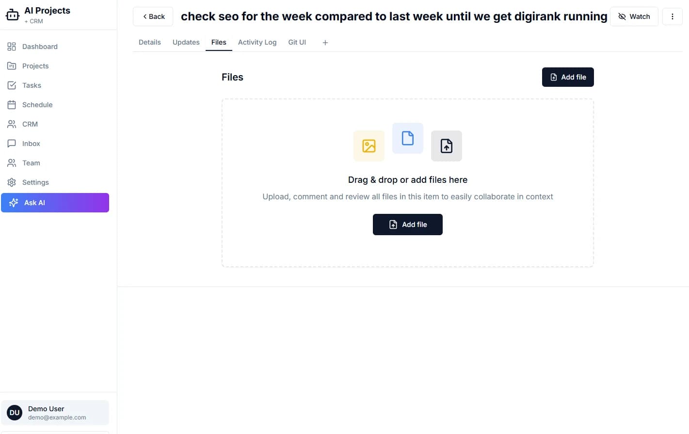 Calendar View - Monthly schedule with task deadlines and project milestones