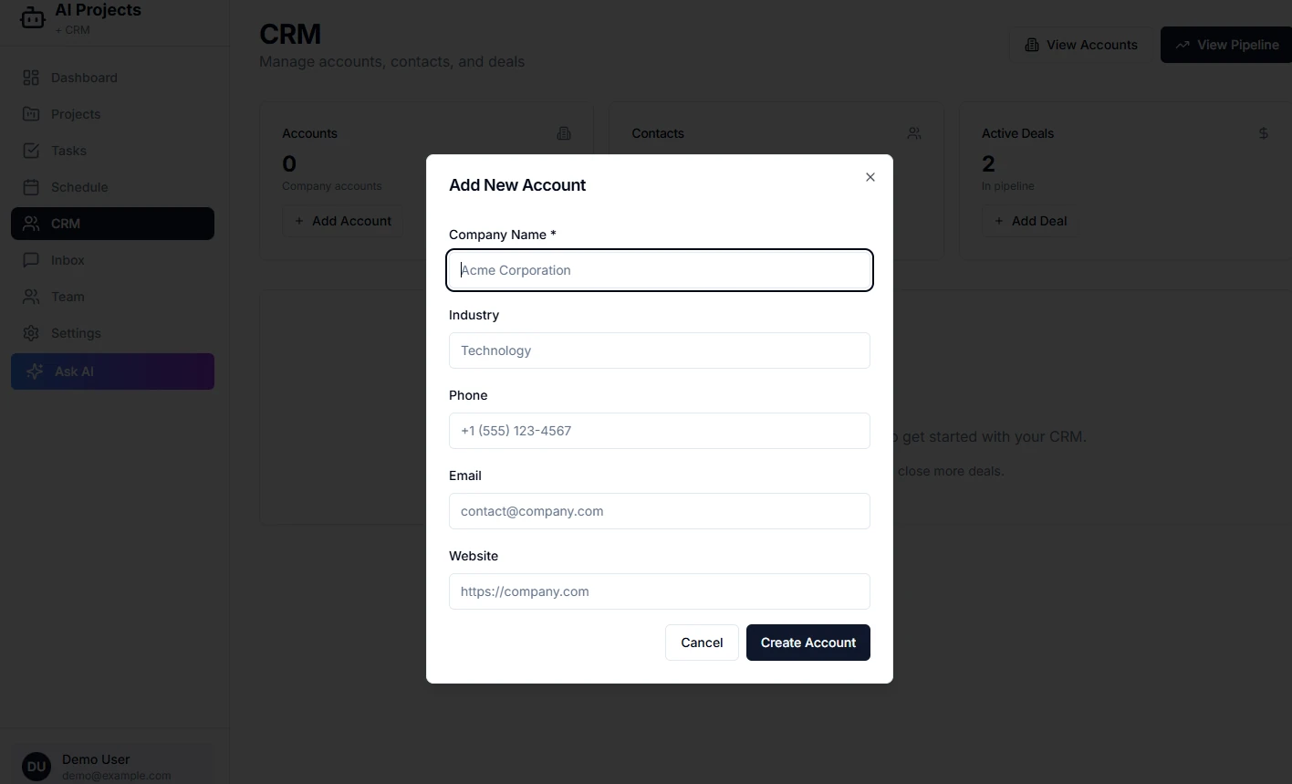 Task Filters - Advanced filtering by status, priority, and assignee